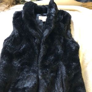 Black Michael kors fur vest